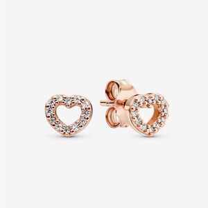 PANDORA: Open Heart Stud Earrings